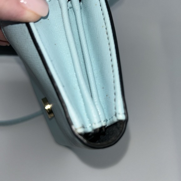 GUESS Mini Crossbody, Mint Green, Faux Leather,Laser Cut,Snap Flap,Phone Case - Picture 13 of 13